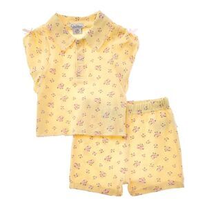 Quiltex  2Pc Flowers Polo Shirt & Short Set